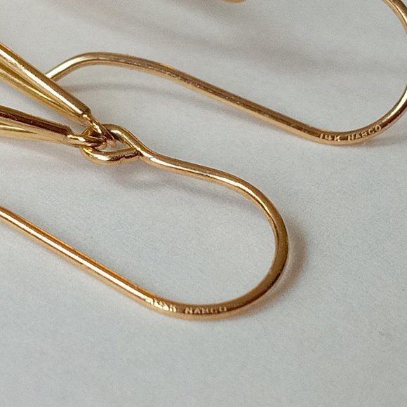 14K Yellow Gold Dangle/Drop Earrings - Picture 7 of 7